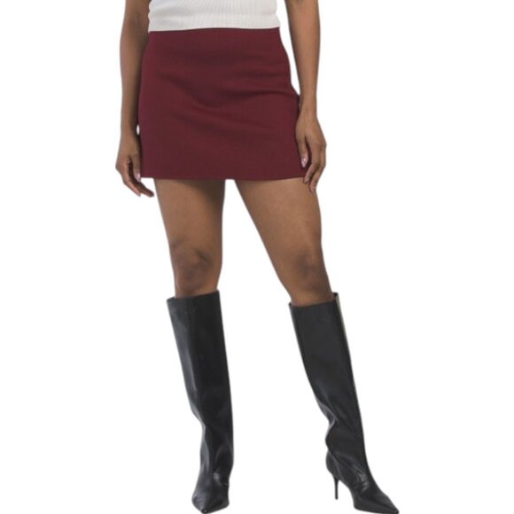 Theory Dresses & Skirts - THEORY Wool Blend High-waisted Double-face Mini Skirt - Cordovan